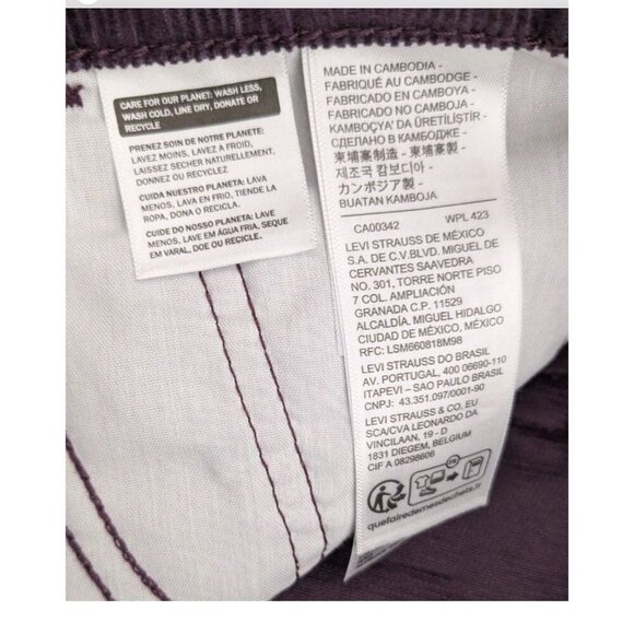 Levi's Size 29 Women’s Purple Corduroy Mini Icon Skirt Button-Fly Mid-Rise. New - Picture 11 of 11